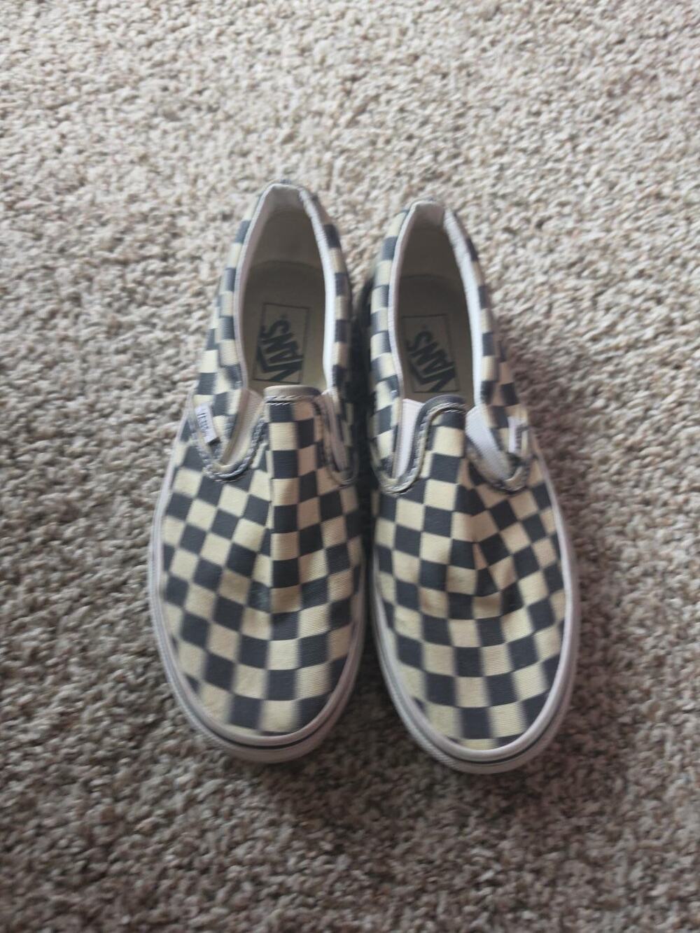 Vans Classic Slip-On Black & White Checkerboard Sneakers women's size 8